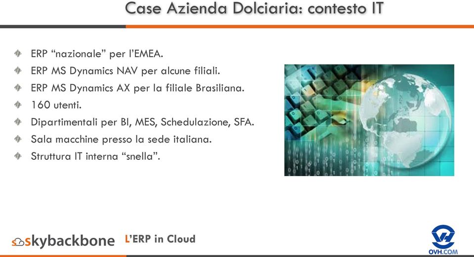 ERP MS Dynamics AX per la filiale Brasiliana. 160 utenti.