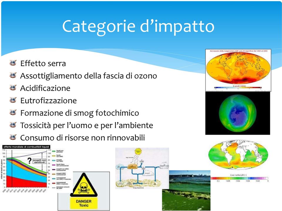 Eutrofizzazione Formazione di smog fotochimico