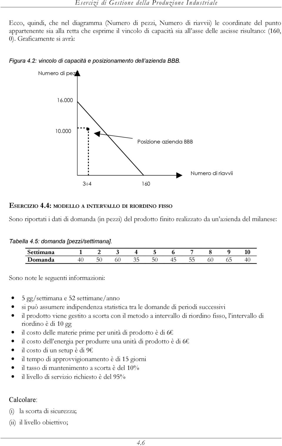 000 Posizione azienda BBB Numero di riavvii 3 4 160 ESERCIZIO 4.