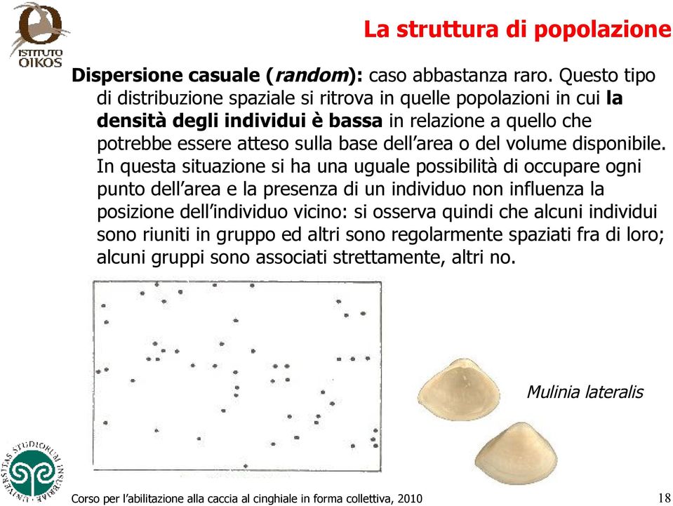 atteso sulla base dell area o del volume disponibile.