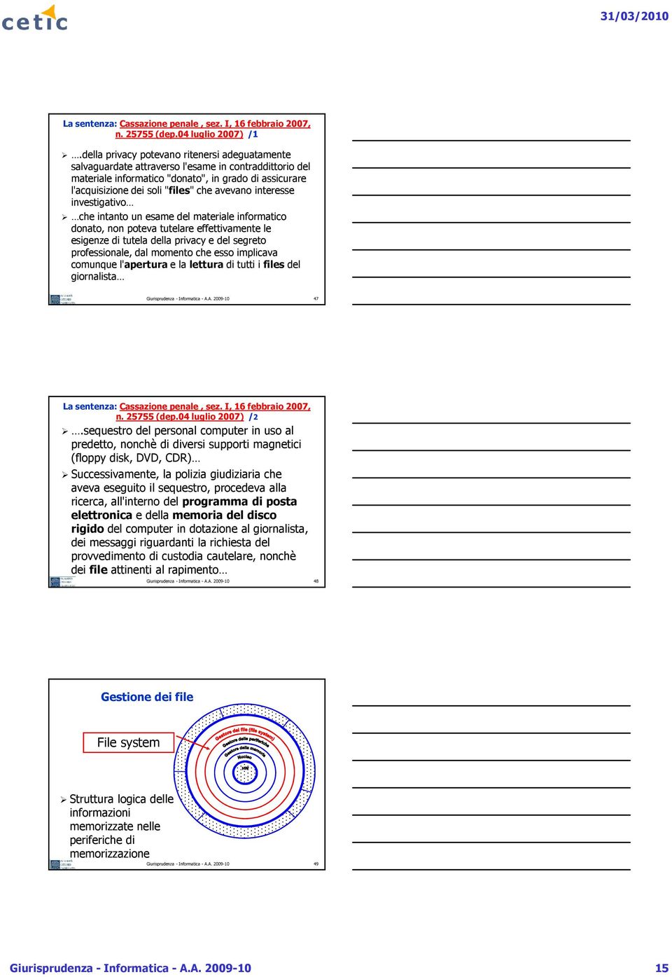 avevano interesse investigativo che intanto un esame del materiale informatico donato, non poteva tutelare effettivamente le esigenze di tutela della privacy e del segreto professionale, dal momento