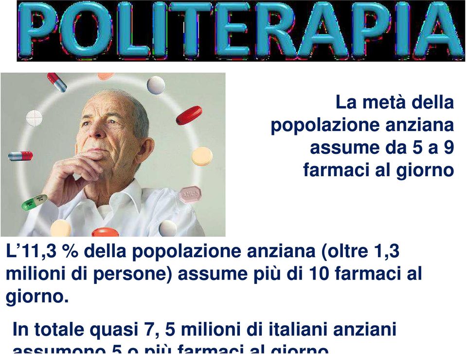 persone) assume più di 10 farmaci al giorno.