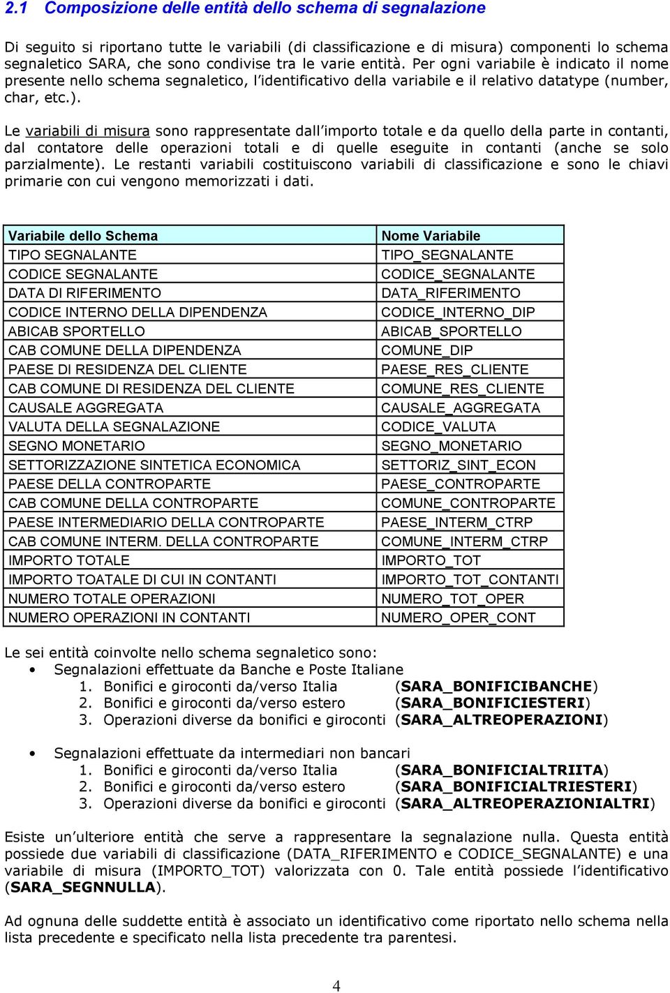 e variabili di misura sono rappresentate dall importo totale e da quello della parte in contanti, dal contatore delle operazioni totali e di quelle eseguite in contanti (anche se solo parzialmente).