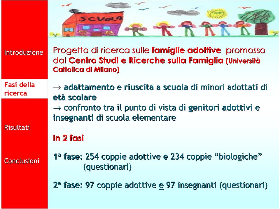 di età scolare confronto tra il punto di vista di genitori adottivi e insegnanti di scuola elementare In 2 fasi 1 a