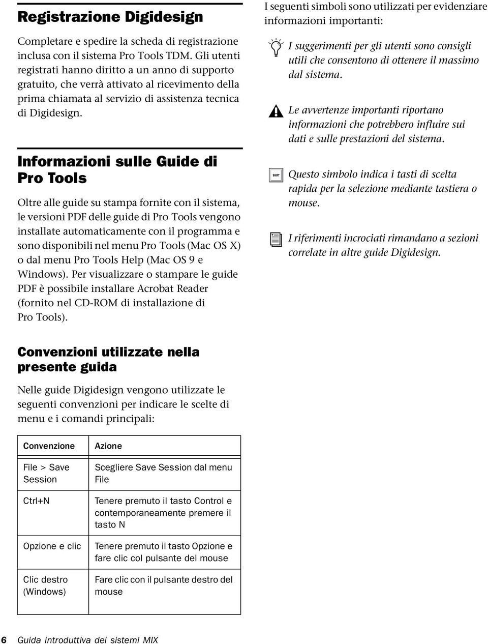 Informazioni sulle Guide di Pro Tools Oltre alle guide su stampa fornite con il sistema, le versioni PDF delle guide di Pro Tools vengono installate automaticamente con il programma e sono