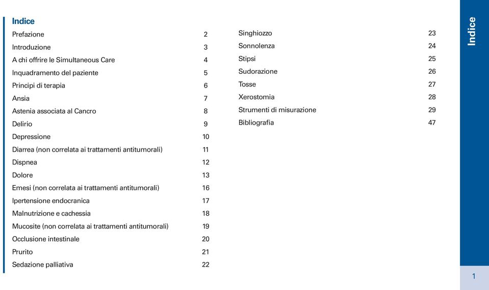 antitumorali) 16 Ipertensione endocranica 17 Malnutrizione e cachessia 18 Mucosite (non correlata ai trattamenti antitumorali) 19 Occlusione intestinale