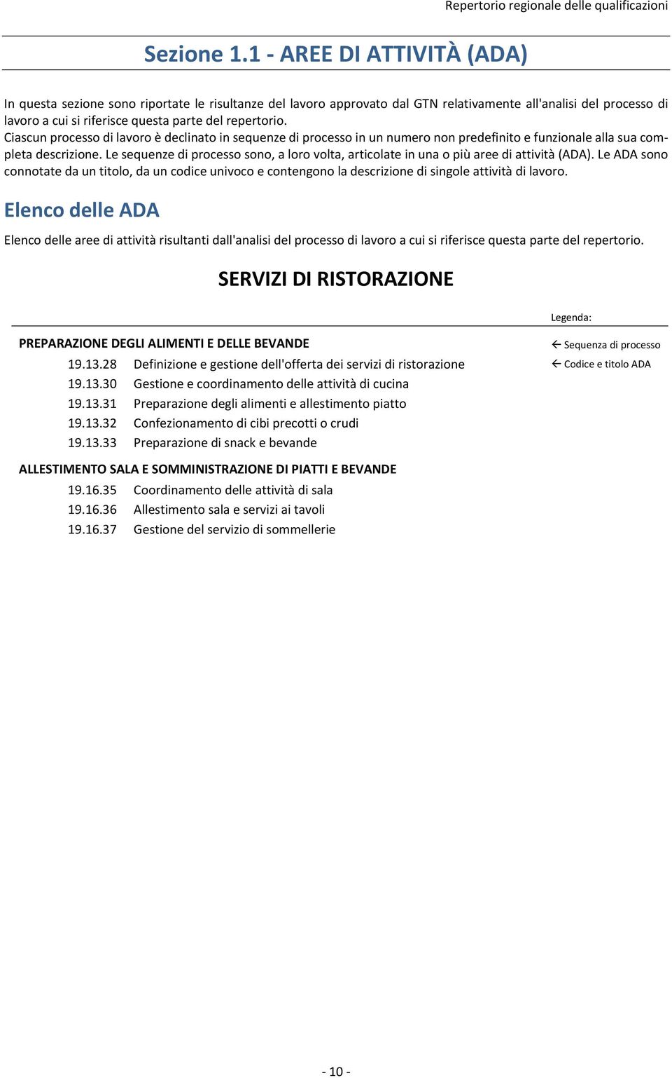 Ciascun processo di lavoro è declinato in sequenze di processo in un numero non predefinito e funzionale alla sua completa descrizione.