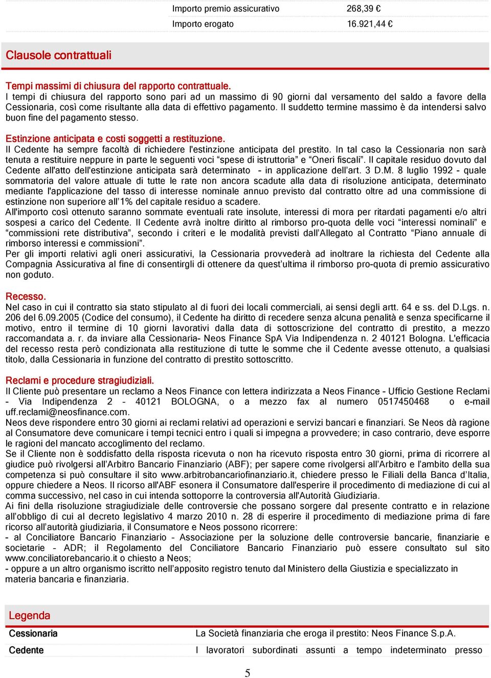 Il suddetto termine massimo è da intendersi salvo buon fine del pagamento stesso. Estinzione anticipata e costi soggetti a restituzione.