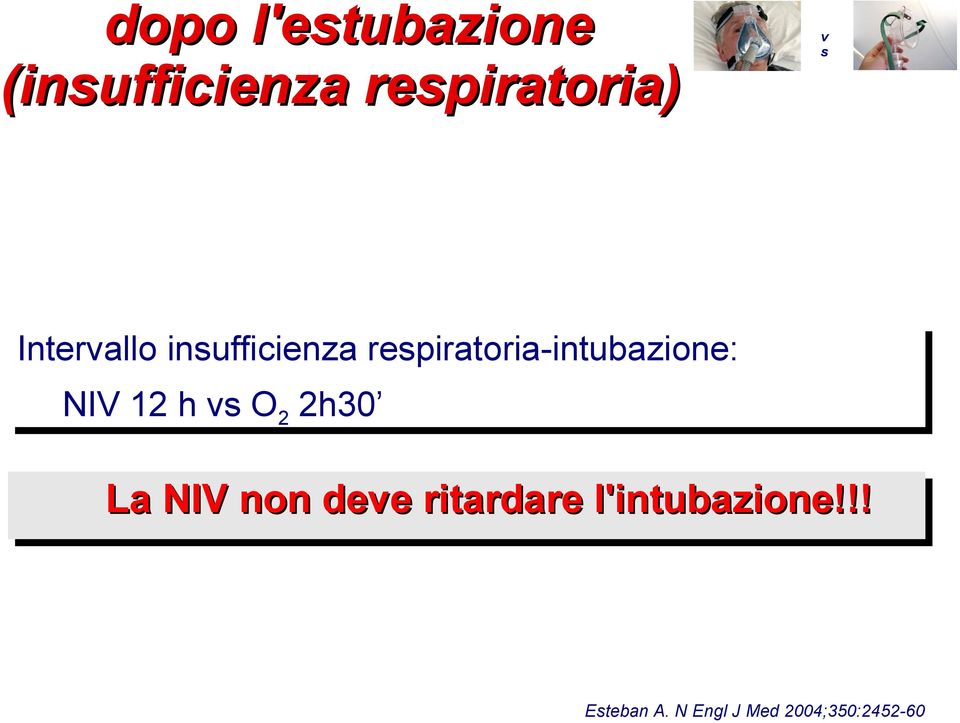 respiratoria-intubazione: NIV 1 h vs h30 La NIV