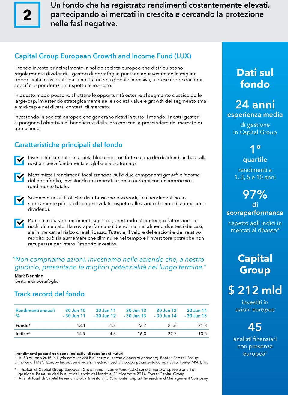 I gestori di portafoglio puntano ad investire nelle migliori opportunità individuate dalla nostra ricerca globale intensiva, a prescindere dai temi specifici o ponderazioni rispetto al mercato.