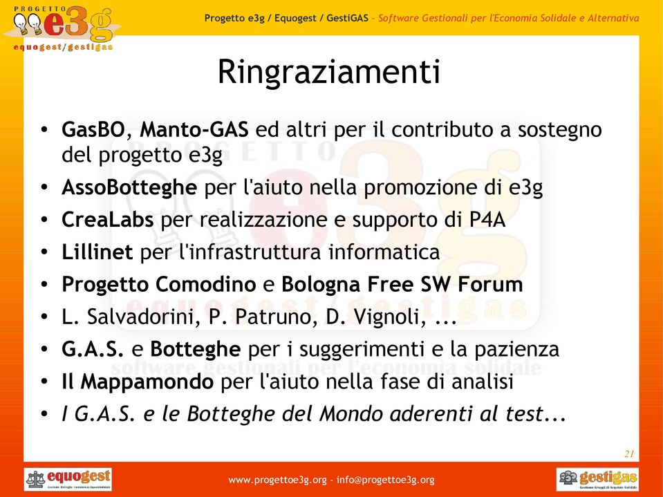 Progetto Comodino e Bologna Free SW