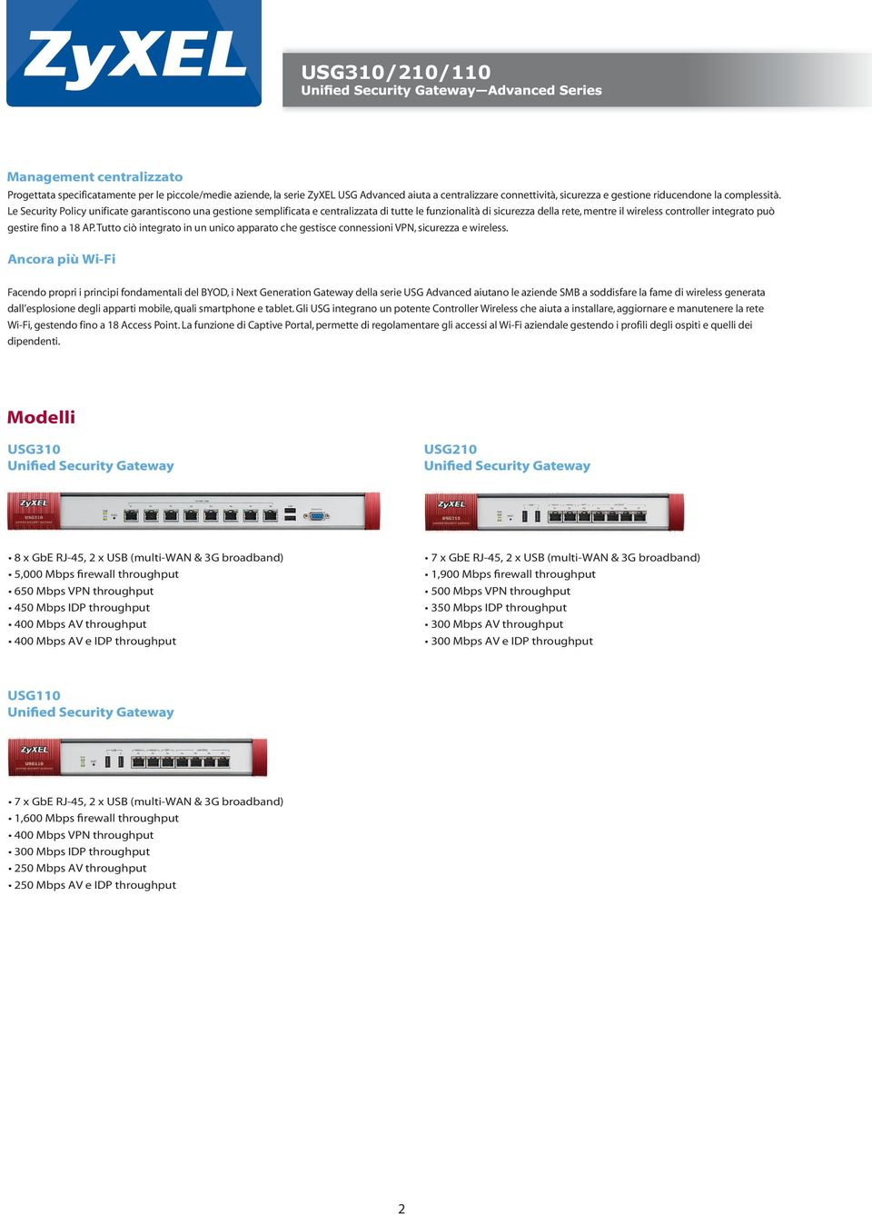 Tutto ciò integrato in un unico apparato che gestisce connessioni VPN, sicurezza e wireless.