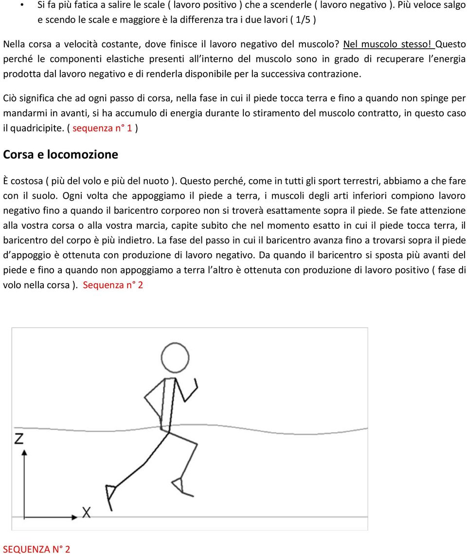 Questo perché le componenti elastiche presenti all interno del muscolo sono in grado di recuperare l energia prodotta dal lavoro negativo e di renderla disponibile per la successiva contrazione.