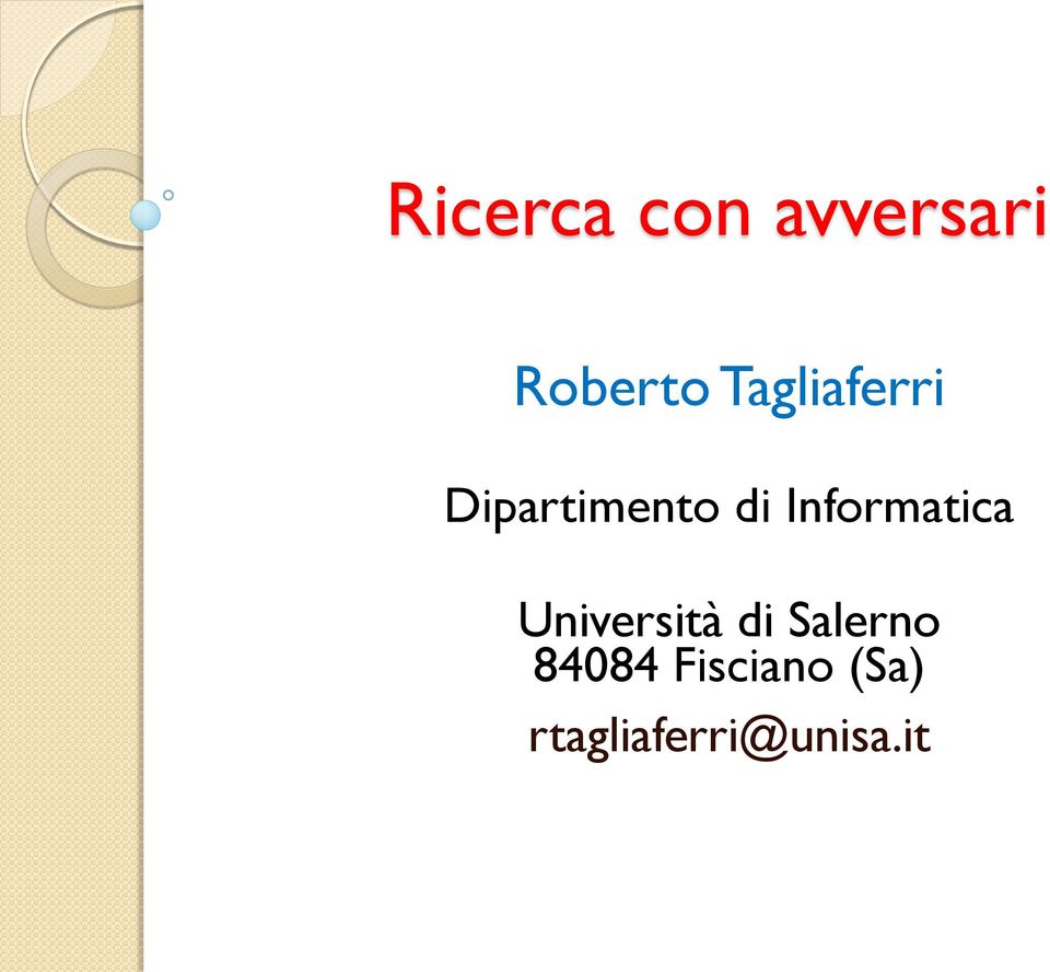 Informatica Università di Salerno
