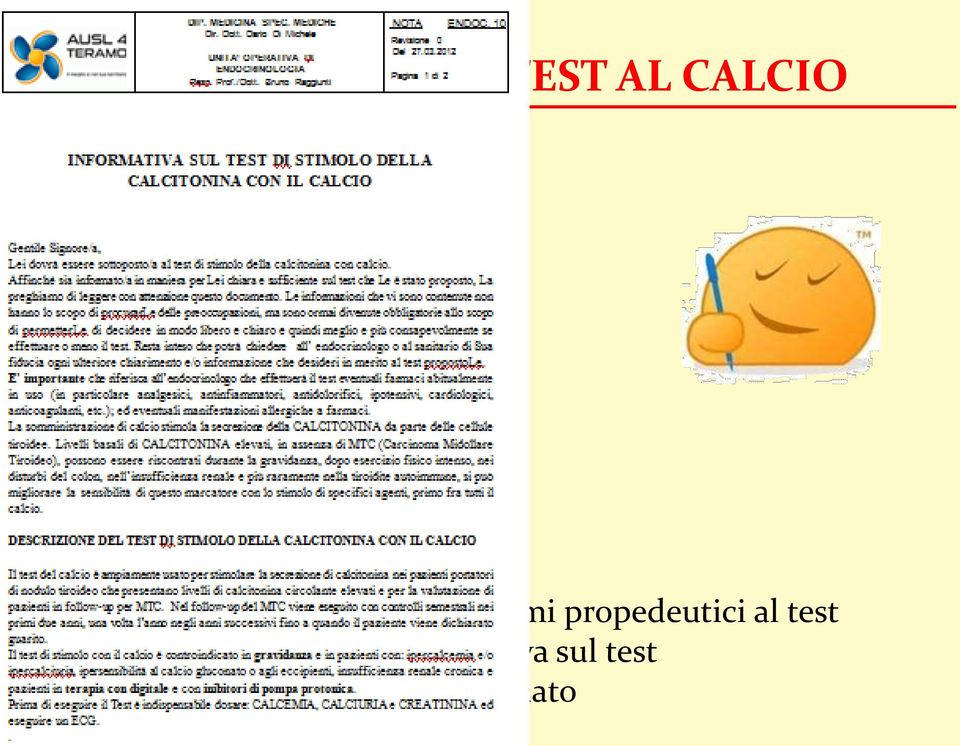 propedeutici al test Abbia ricevuto la nota