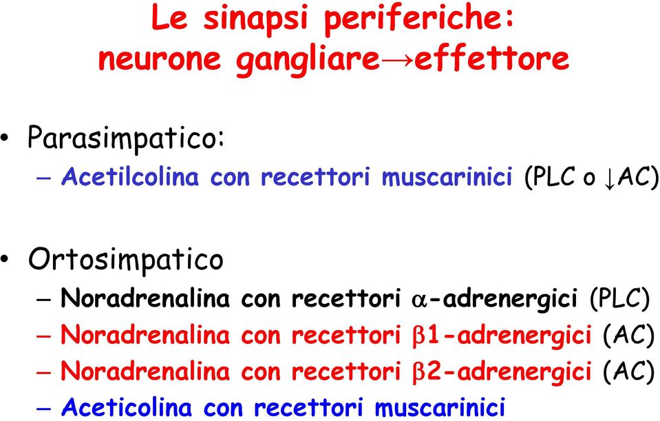 con recettori a-adrenergici (PLC) Noradrenalina con recettori b1-adrenergici