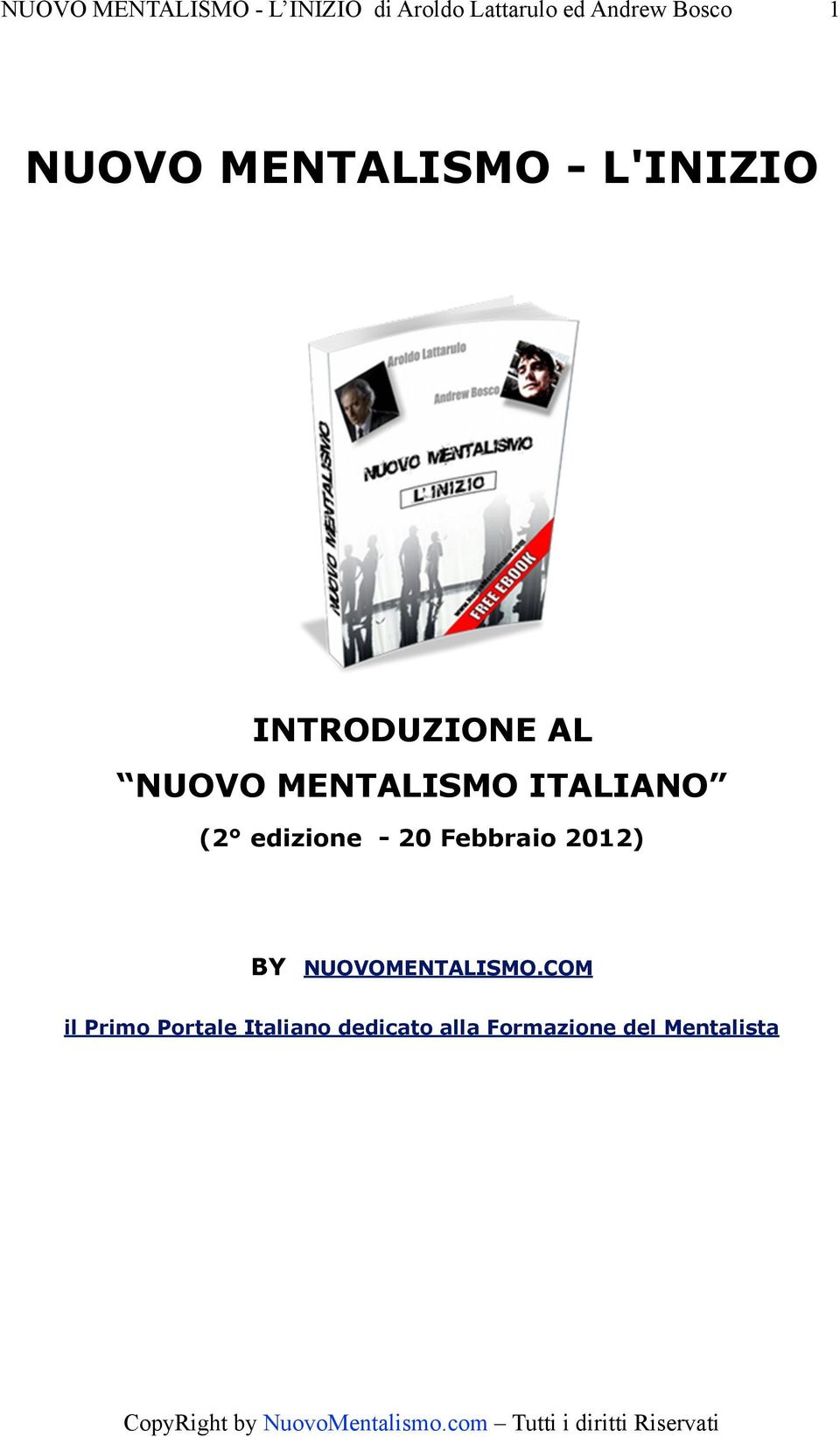 ITALIANO (2 edizione - 20 Febbraio 2012) BY NUOVOMENTALISMO.