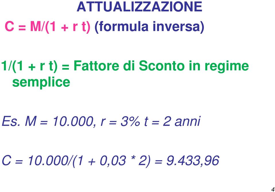 regime semplice Es. M = 10.