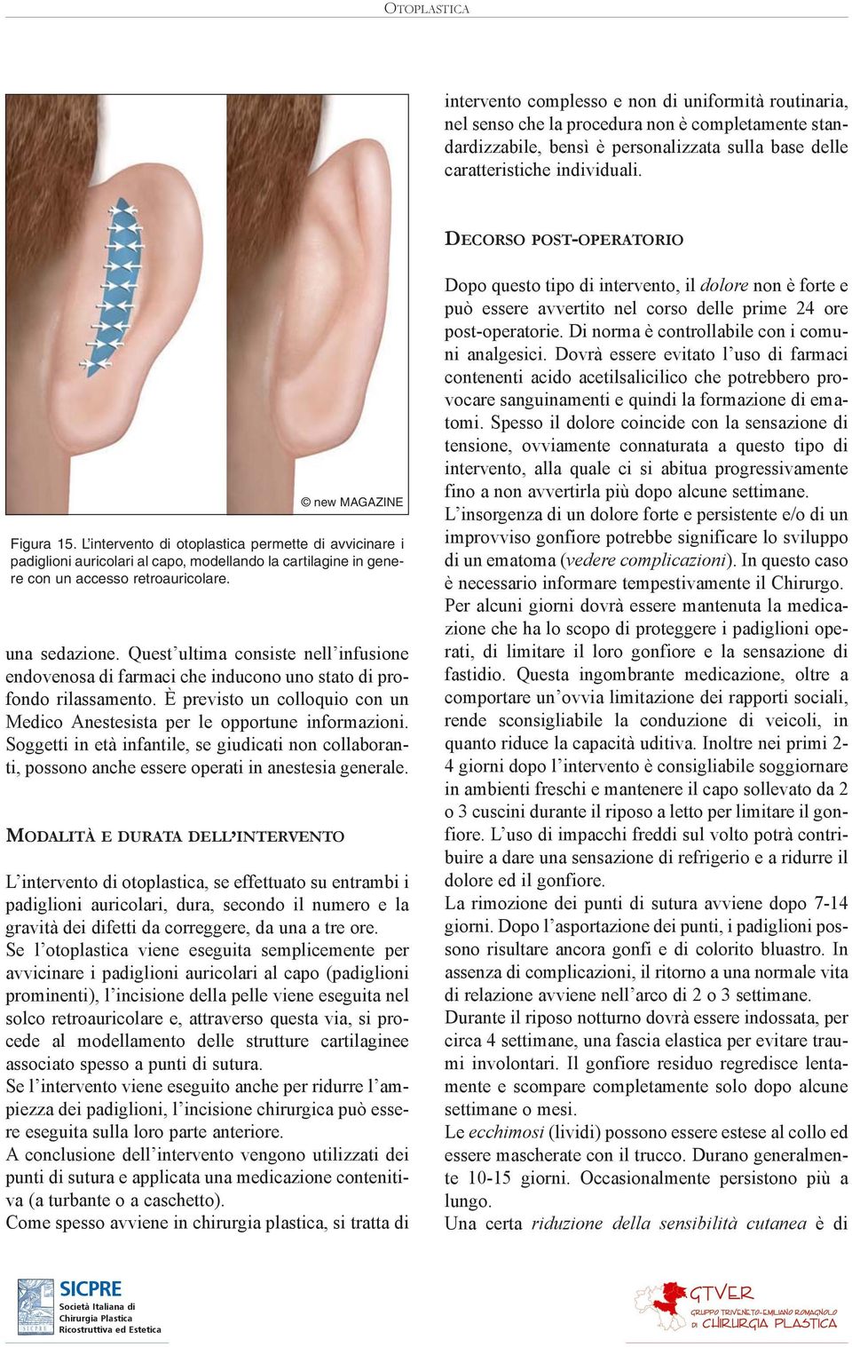 È previsto un colloquio con un Medico Anestesista per le opportune informazioni. Soggetti in età infantile, se giudicati non collaboranti, possono anche essere operati in anestesia generale.