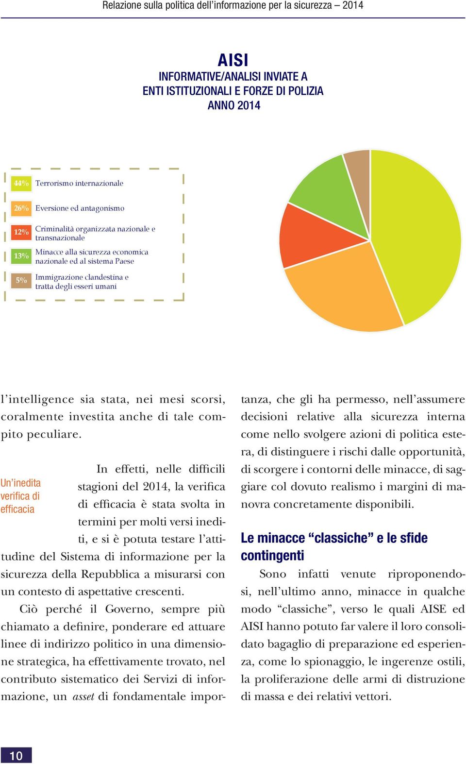 clandestina e tratta degli esseri umani l intelligence sia stata, nei mesi scorsi, coralmente investita anche di tale compito peculiare.