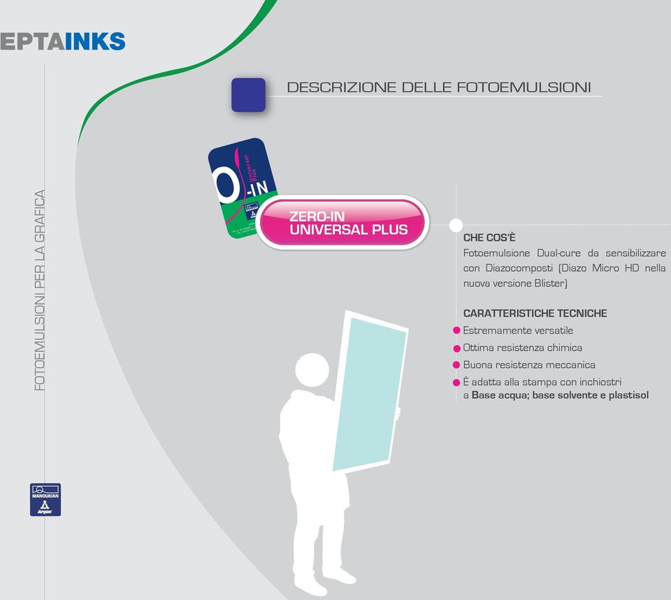 Te UNIVERSAL PLUS CHE COS È Fotoemulsione Dual-cure da sensibilizzare con Diazocomposti (Diazo Micro HD