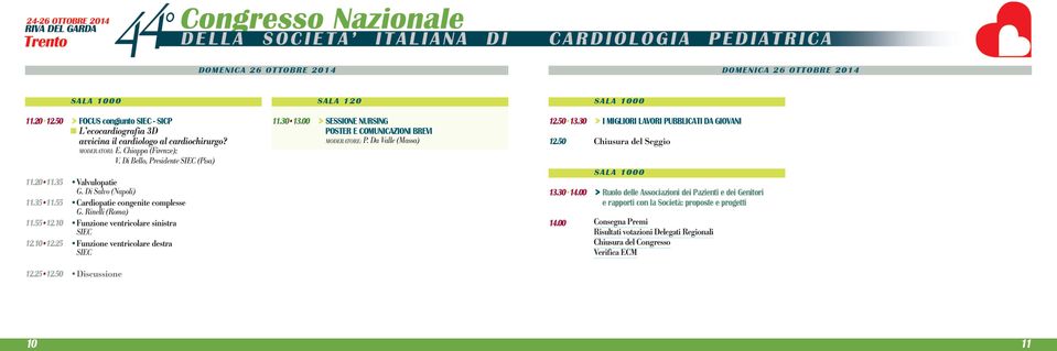 25 Funzione ventricolare destra SIEC 12.25 12.50 Discussione 11.30 13.00 > sessione nursing Poster e ComuniCazioni brevi MODERATORE: P. Da Valle (Massa) 12.50 13.