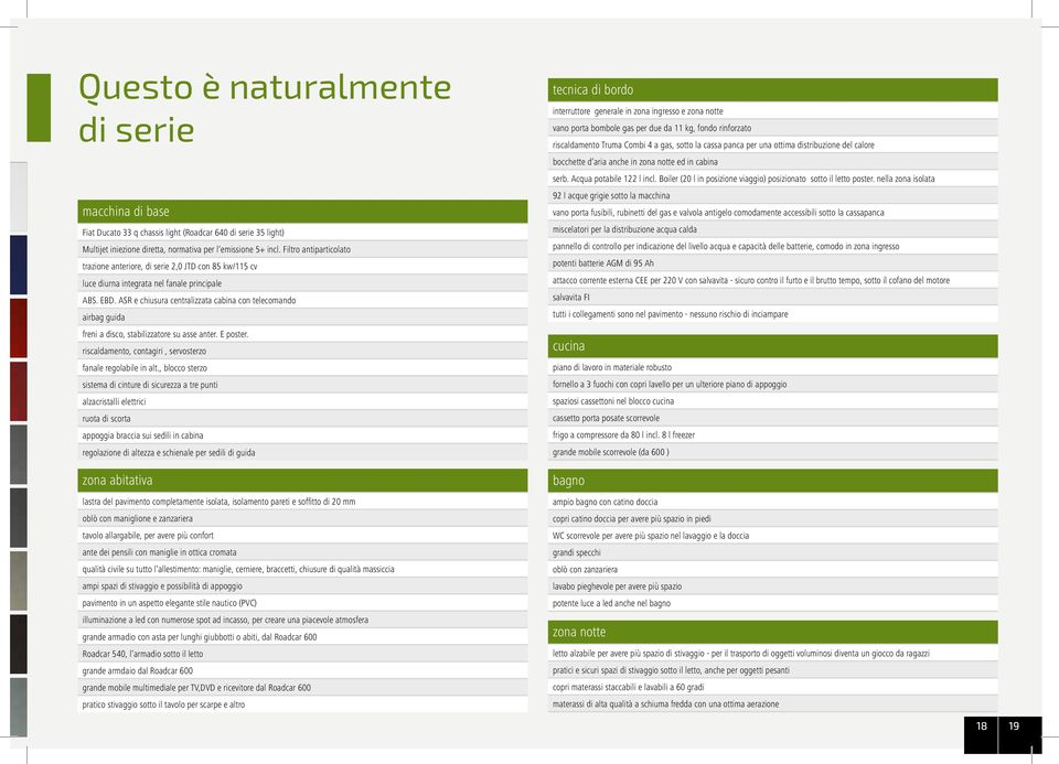 ASR e chiusura centralizzata cabina con telecomando airbag guida freni a disco, stabilizzatore su asse anter. E poster. riscaldamento, contagiri, servosterzo fanale regolabile in alt.