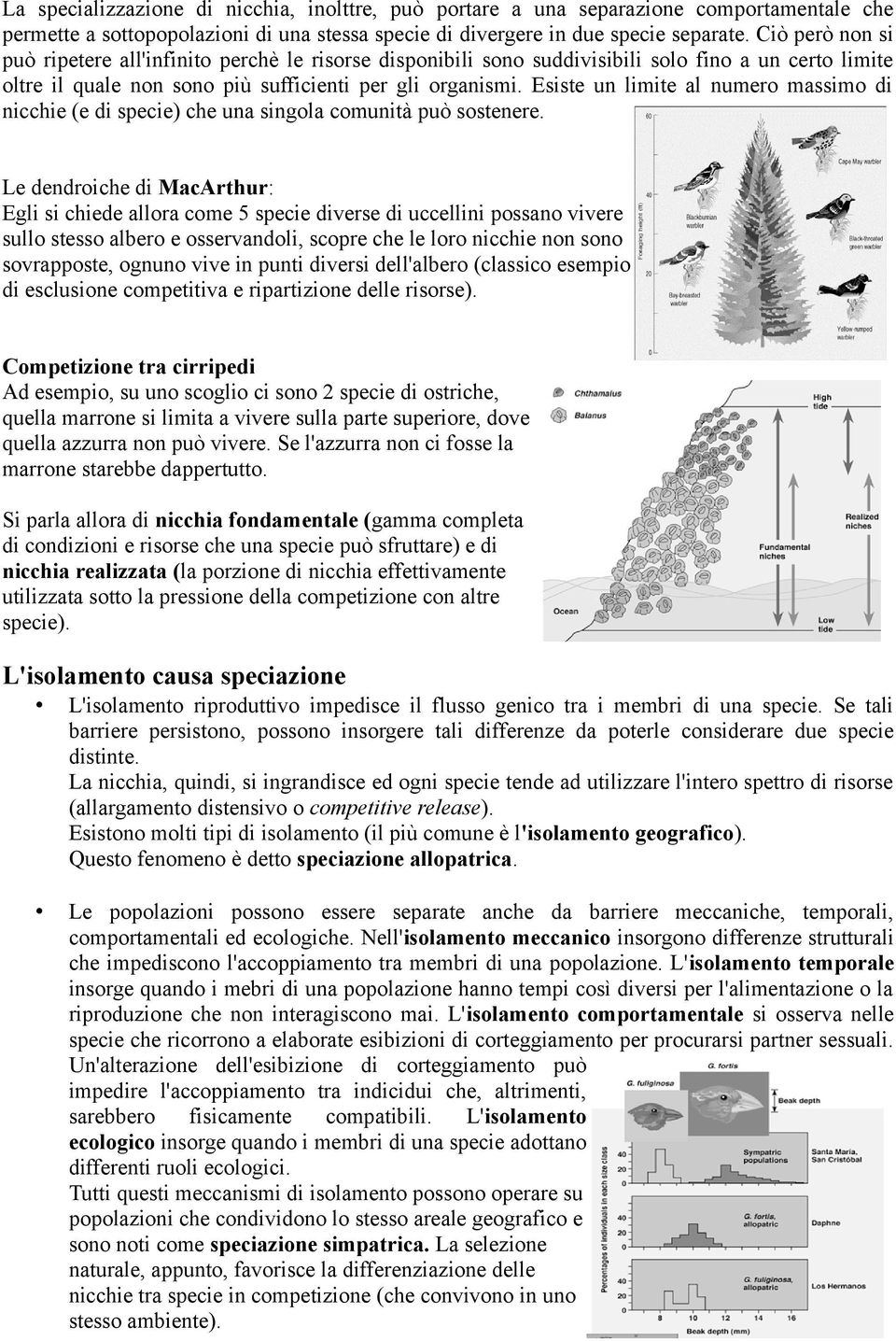 Esiste un limite al numero massimo di nicchie (e di specie) che una singola comunità può sostenere.