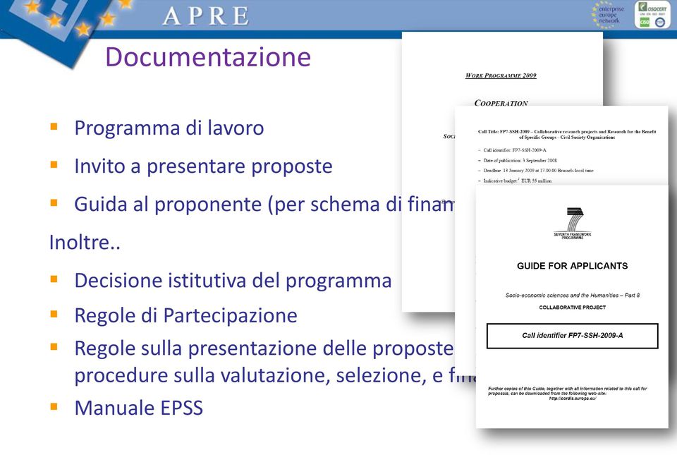 . Decisione istitutiva del programma Regole di Partecipazione Regole sulla