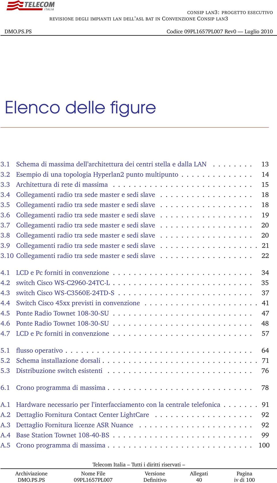 ................. 19 3.7 Collegamenti radio tra sede master e sedi slave.................. 20 3.8 Collegamenti radio tra sede master e sedi slave.................. 20 3.9 Collegamenti radio tra sede master e sedi slave.