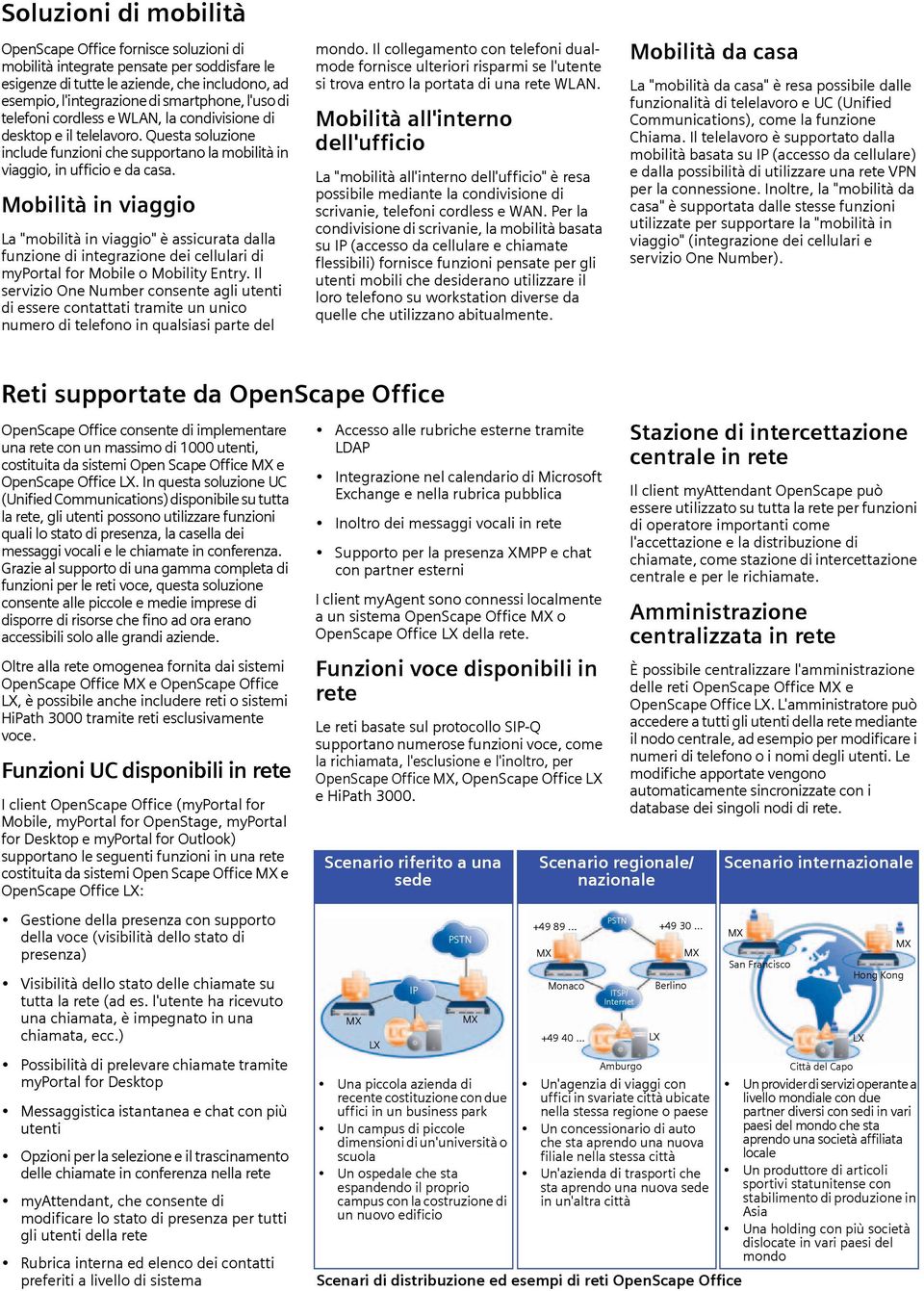 Mobilità in viaggio La "mobilità in viaggio" è assicurata dalla funzione di integrazione dei cellulari di myportal for Mobile o Mobility Entry.