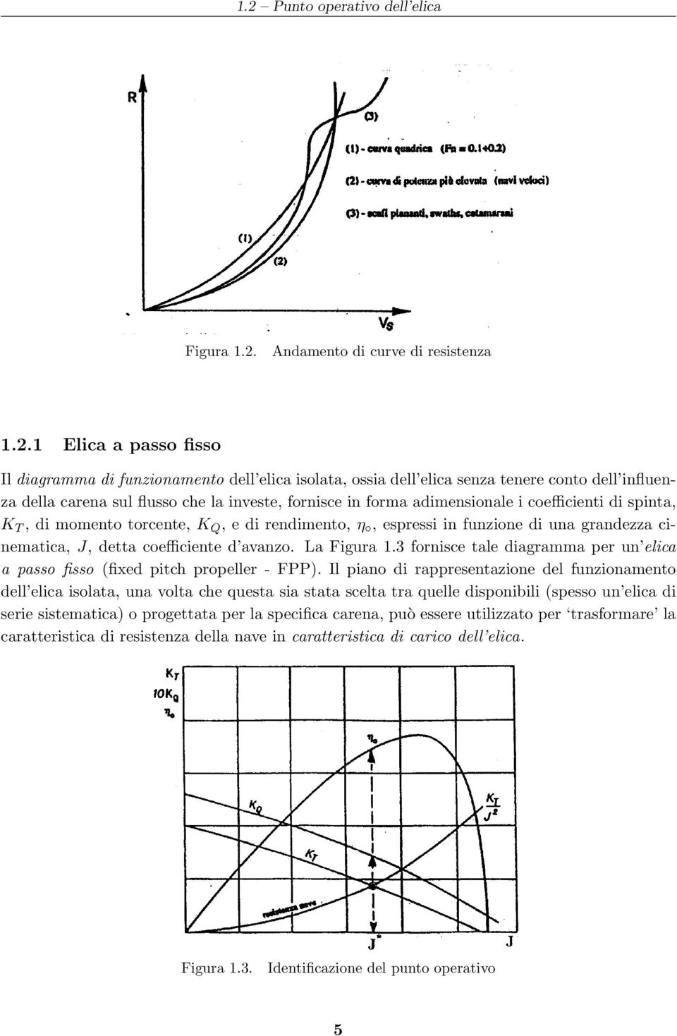 cinematica, J, detta coefficiente d avanzo. La Figura 1.3 fornisce tale diagramma per un elica a passo fisso (fixed pitch propeller - FPP).