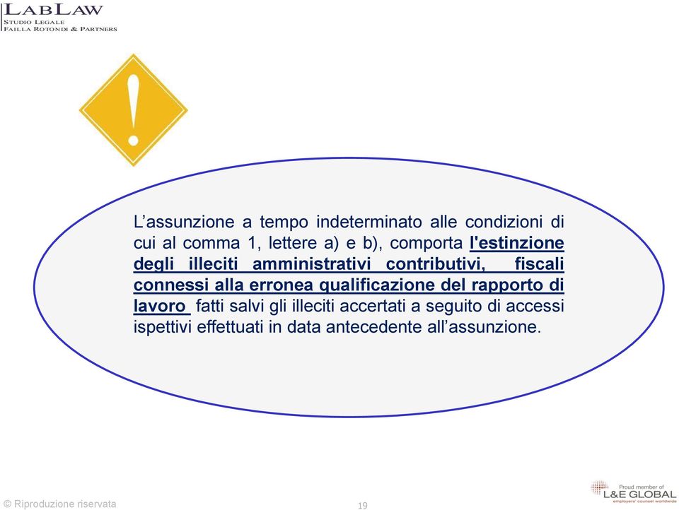 connessi alla erronea qualificazione del rapporto di lavoro fatti salvi gli