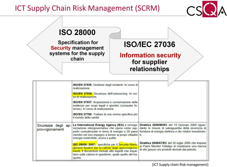 supply chain ISO/IEC 27036 Information security for