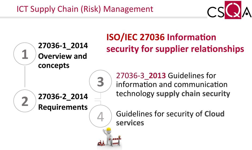 supplier rela6onships 27036-3_2013 Guidelines for informa*on and