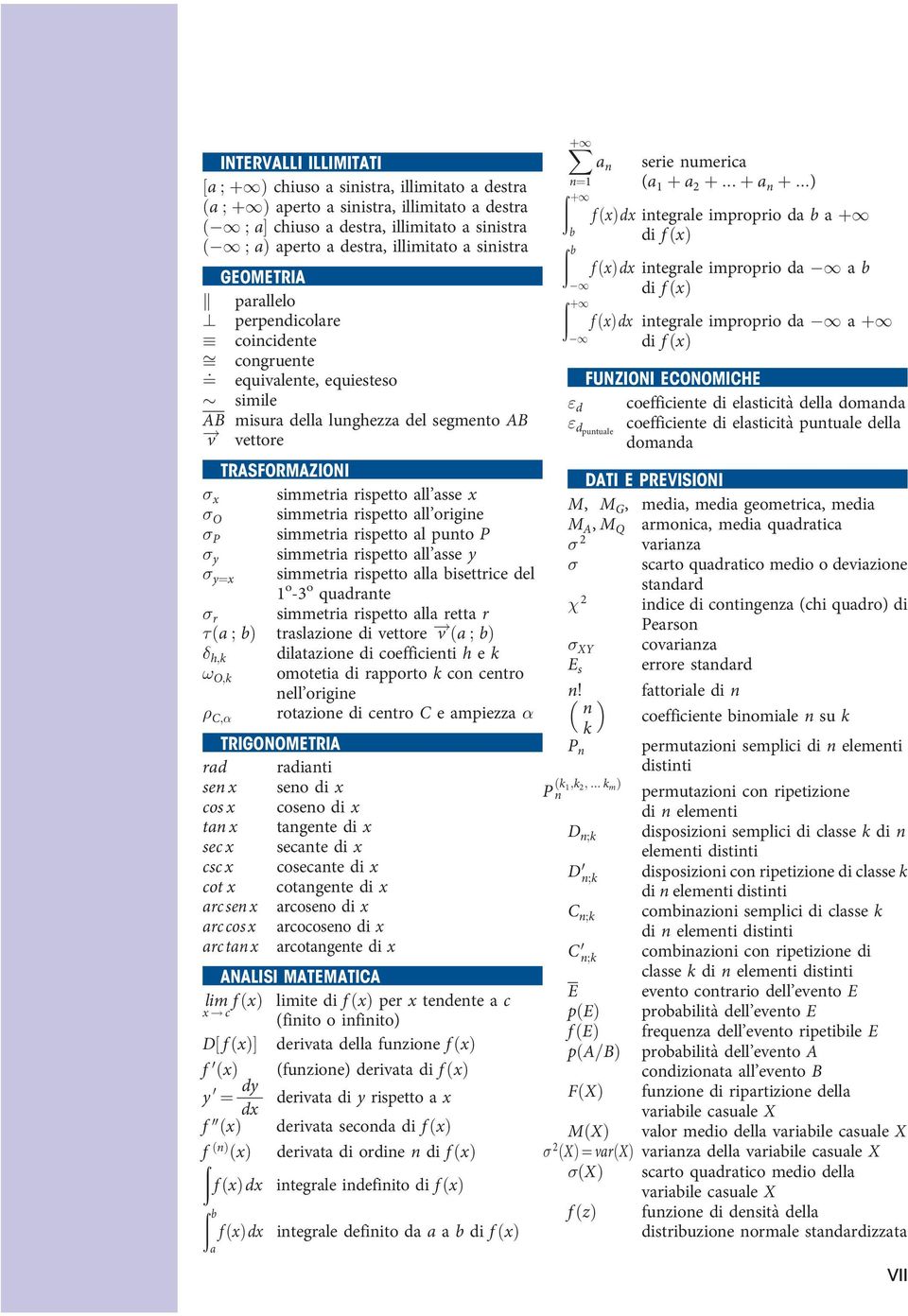 v vettore TRASFORMAZIONI x simmetria rispetto all asse x O simmetria rispetto all origine P simmetria rispetto al pnto P y simmetria rispetto all asse y y¼x simmetria rispetto alla bisettrice del 1 o