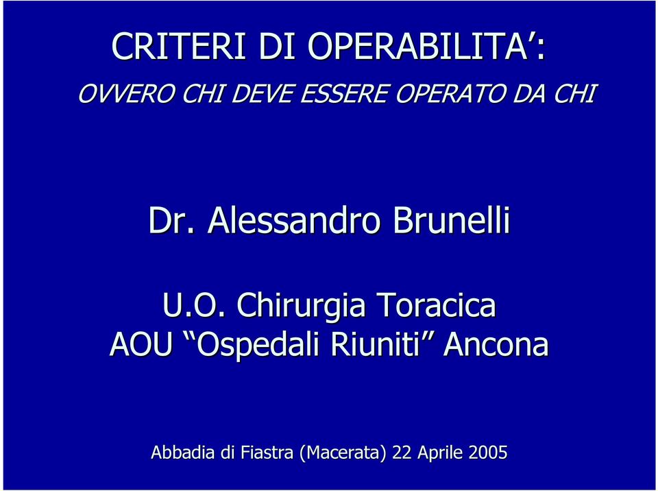 Alessandro Brunelli U.O.