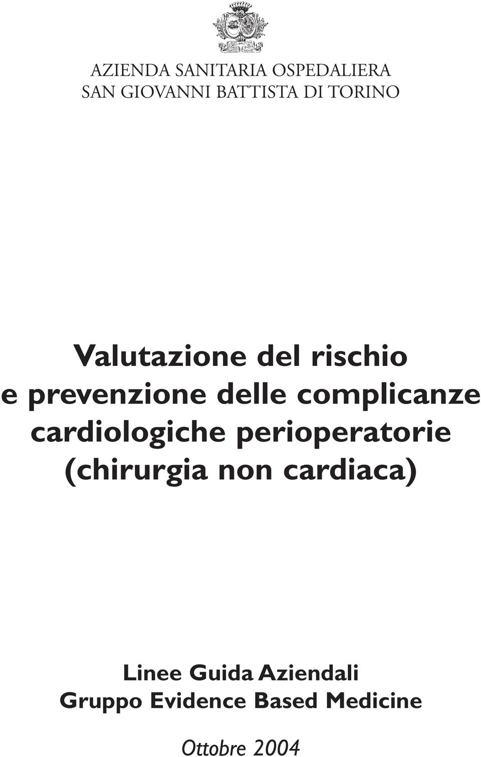 complicanze cardiologiche perioperatorie (chirurgia non