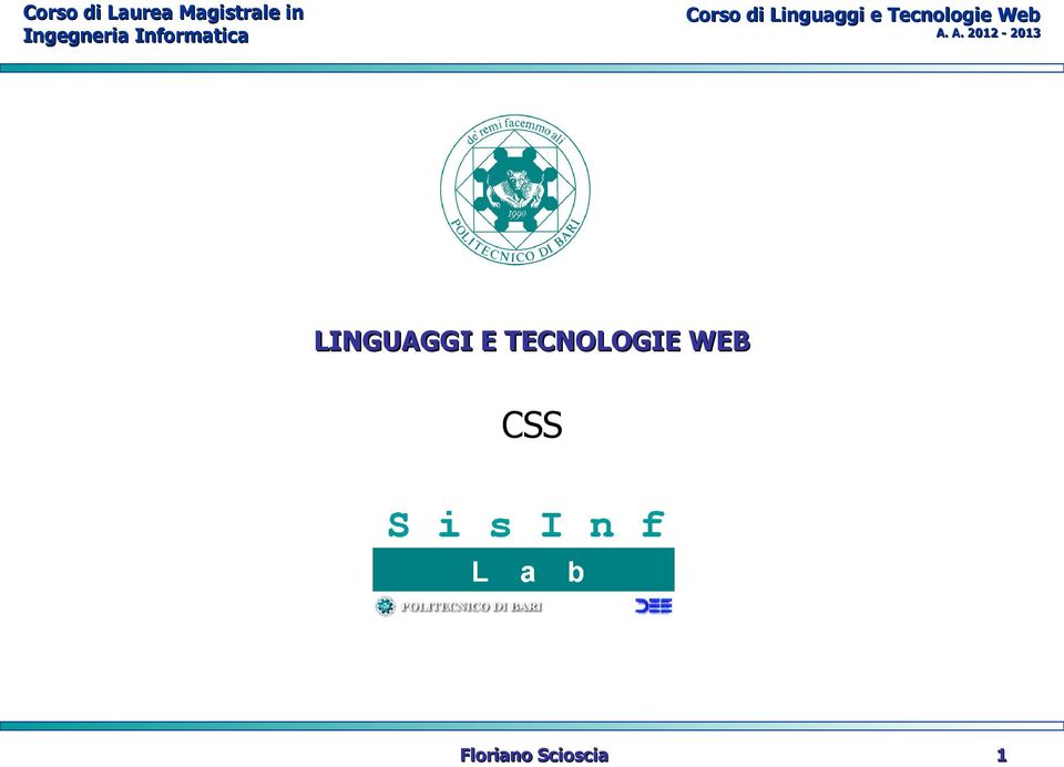 Linguaggi e Tecnologie Web A.