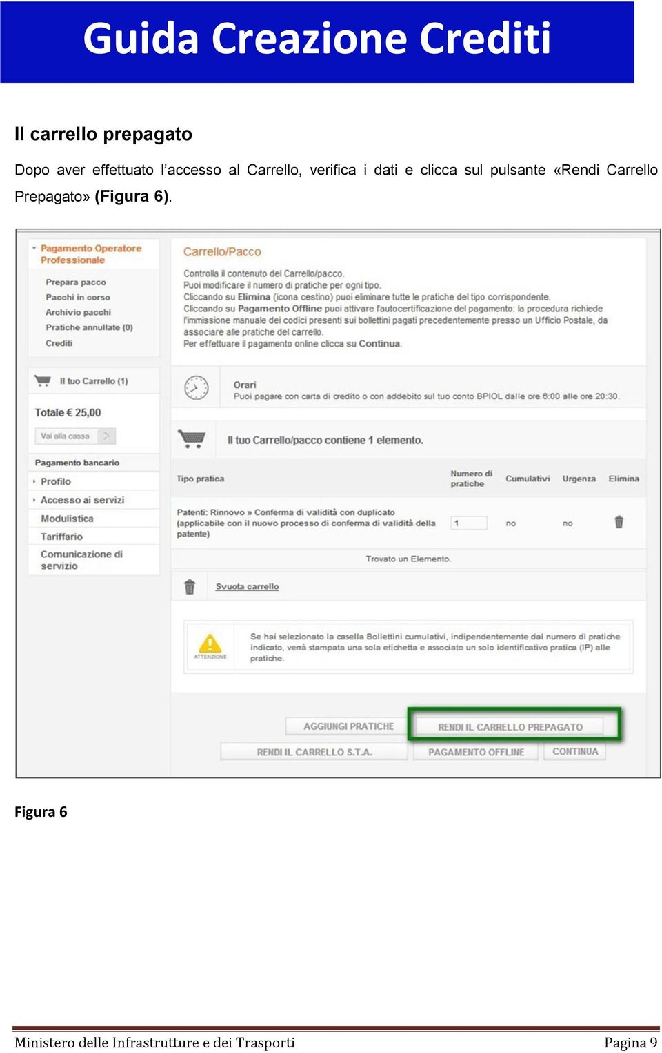 pulsante «Rendi Carrello Prepagato» (Figura 6).