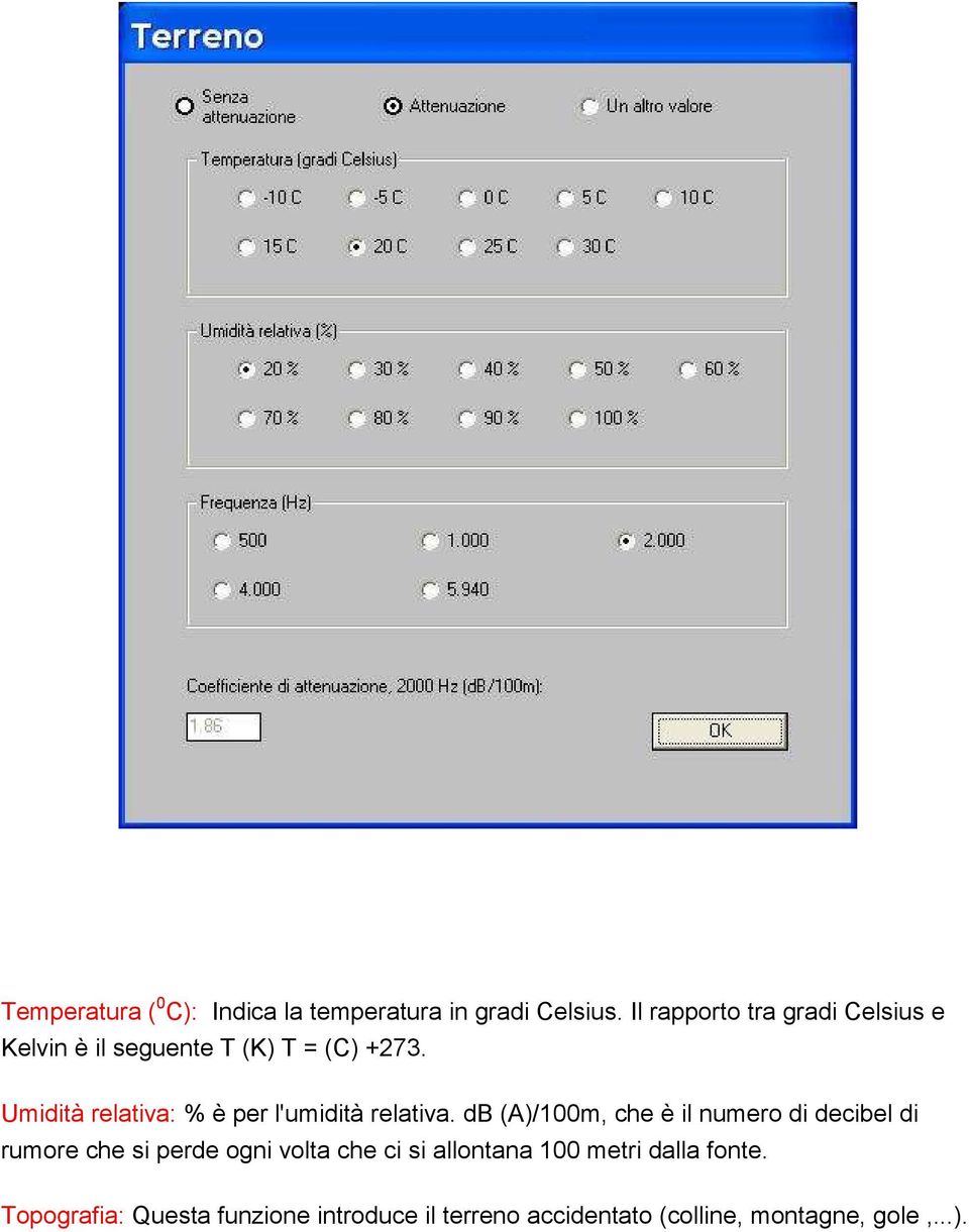 Umidità relativa: % è per l'umidità relativa.