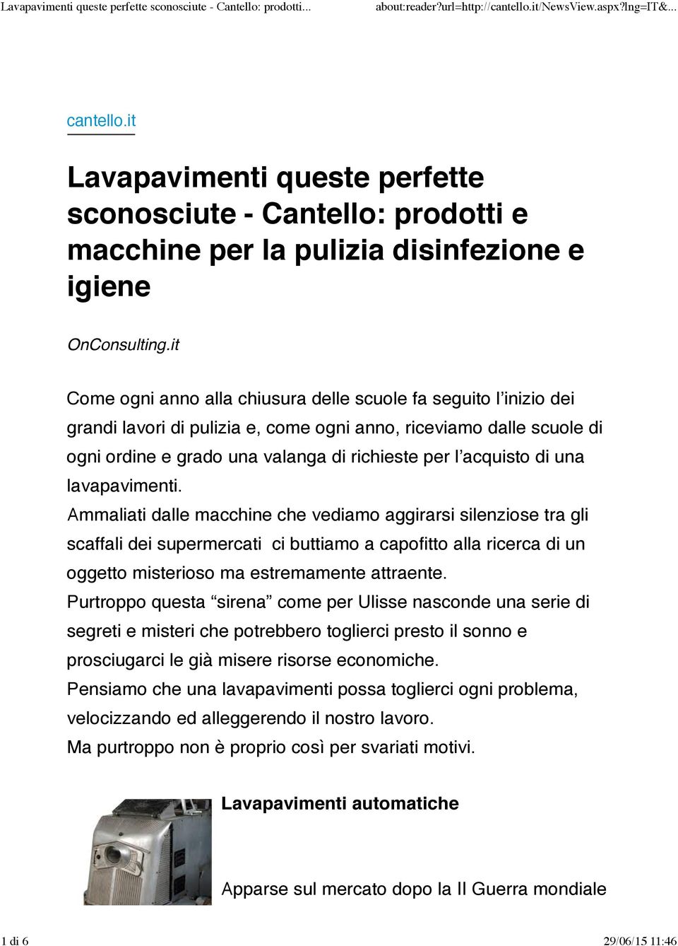 di una lavapavimenti.