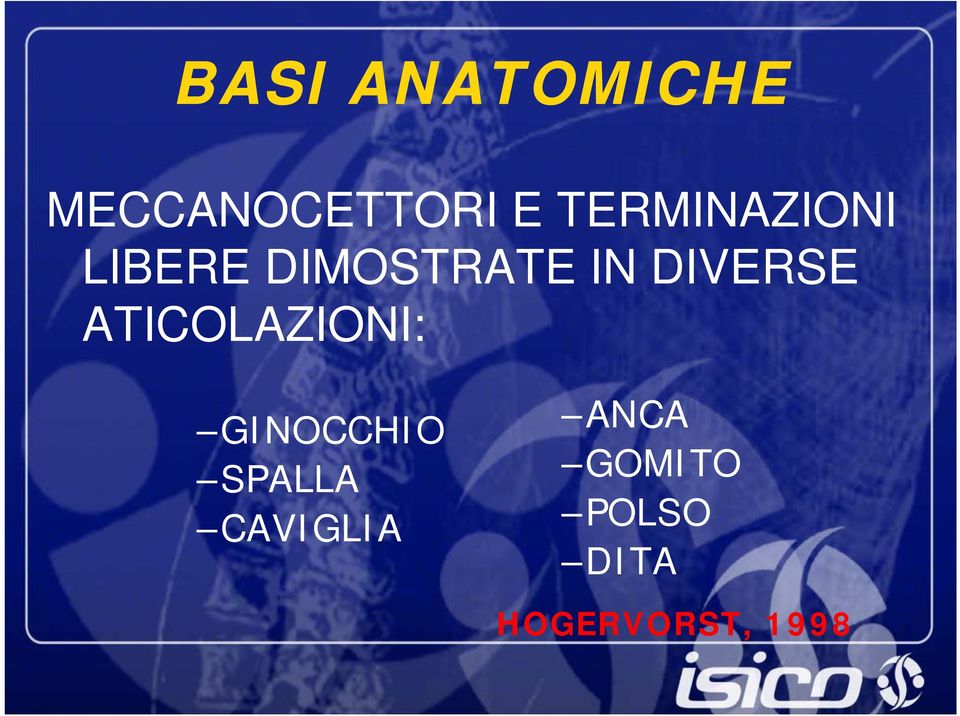 DIVERSE ATICOLAZIONI: GINOCCHIO SPALLA