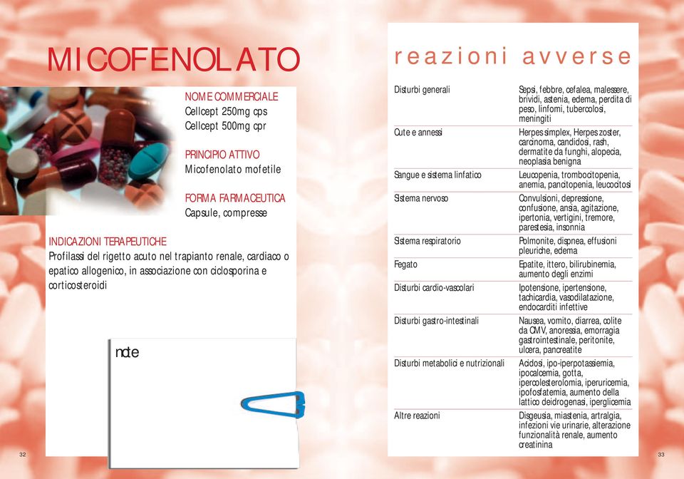 trombocitopenia, anemia, pancitopenia, leucocitosi Capsule, compresse Sistema nervoso Convulsioni, depressione, confusione, ansia, agitazione, ipertonia, vertigini, tremore, parestesia, insonnia