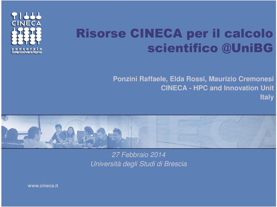 Cremonesi CINECA - HPC and Innovation Unit