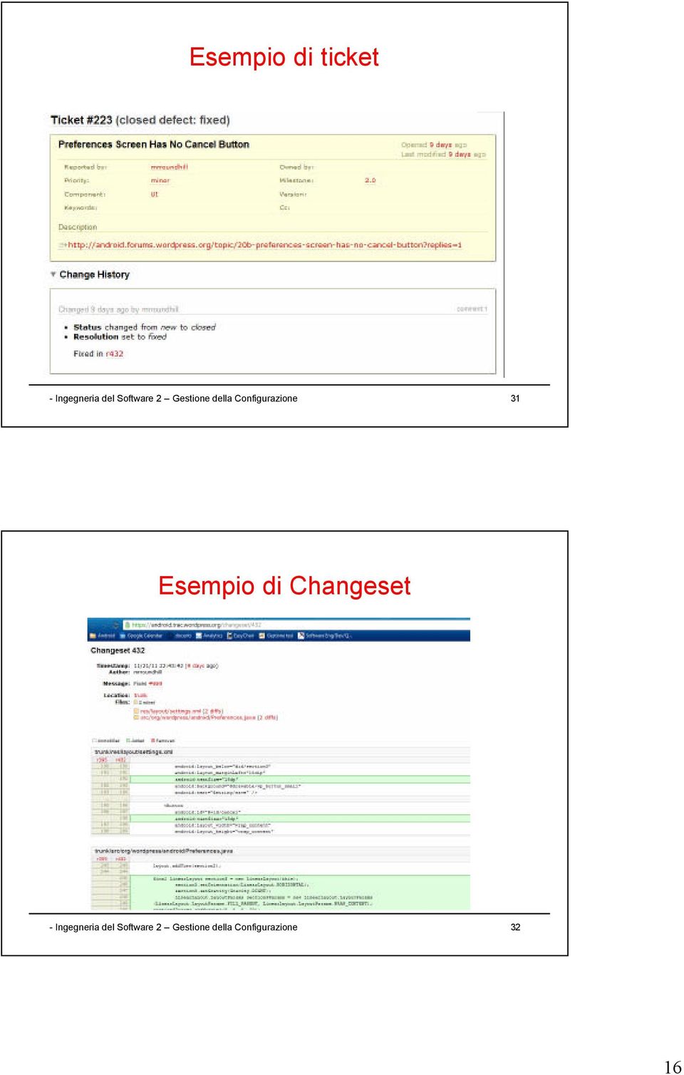 31 Esempio di Changeset - Ingegneria del