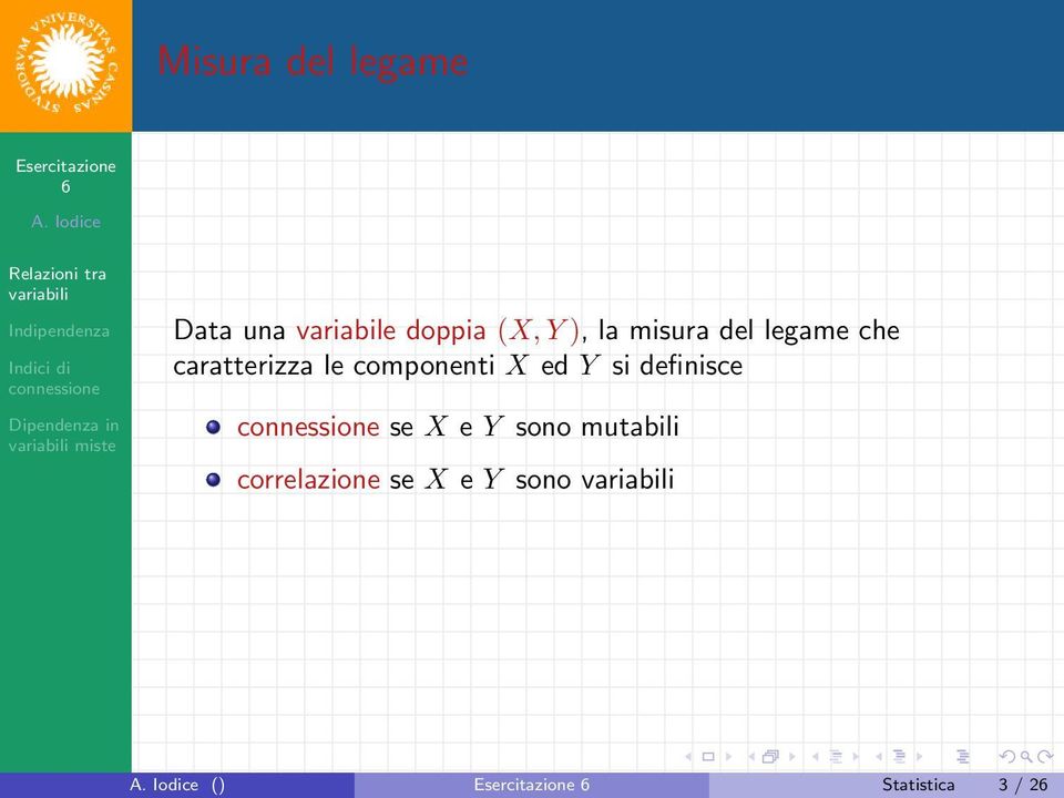 componenti X ed Y si definisce se X e Y sono