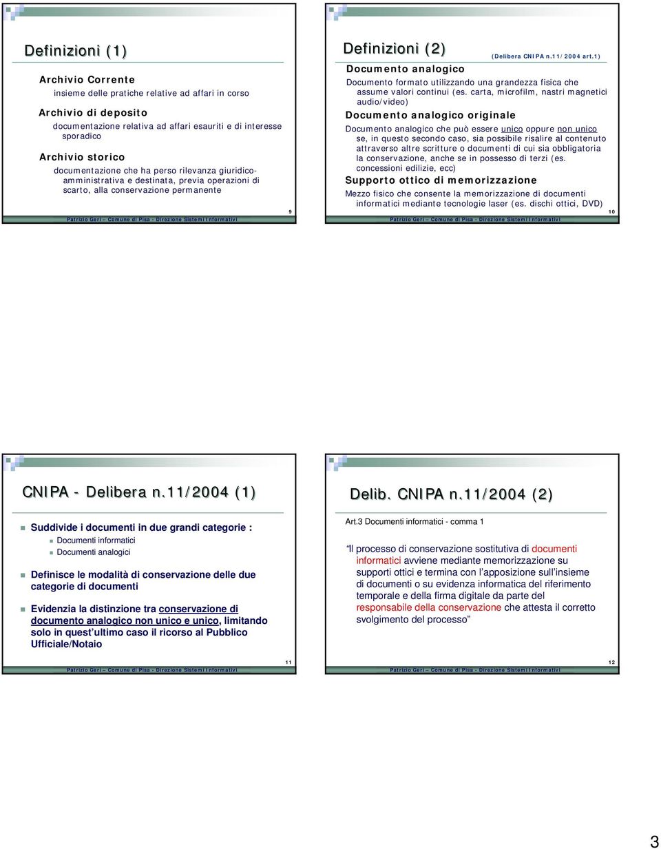 1) Documento formato utilizzando una grandezza fisica che assume valori continui (es.