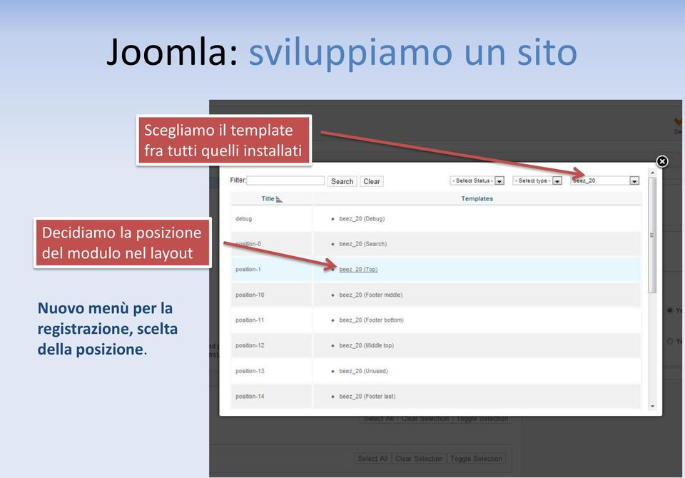 Decidiamo la posizione del modulo nel layout