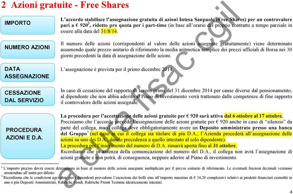 Il numero delle azioni (corrispondenti al valore delle azioni assegnate gratuitamente) viene determinato assumendo quale prezzo unitario di riferimento la media aritmetica semplice dei prezzi